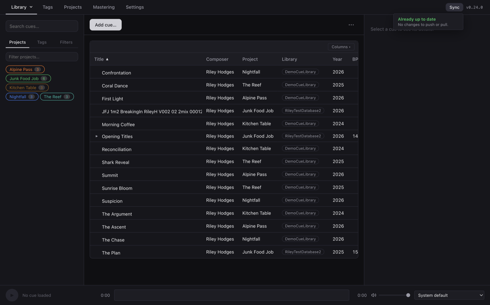 Sync confirmation showing pushed and pulled changes