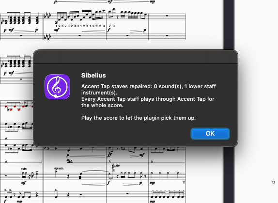 Assign Accent Tap Instruments