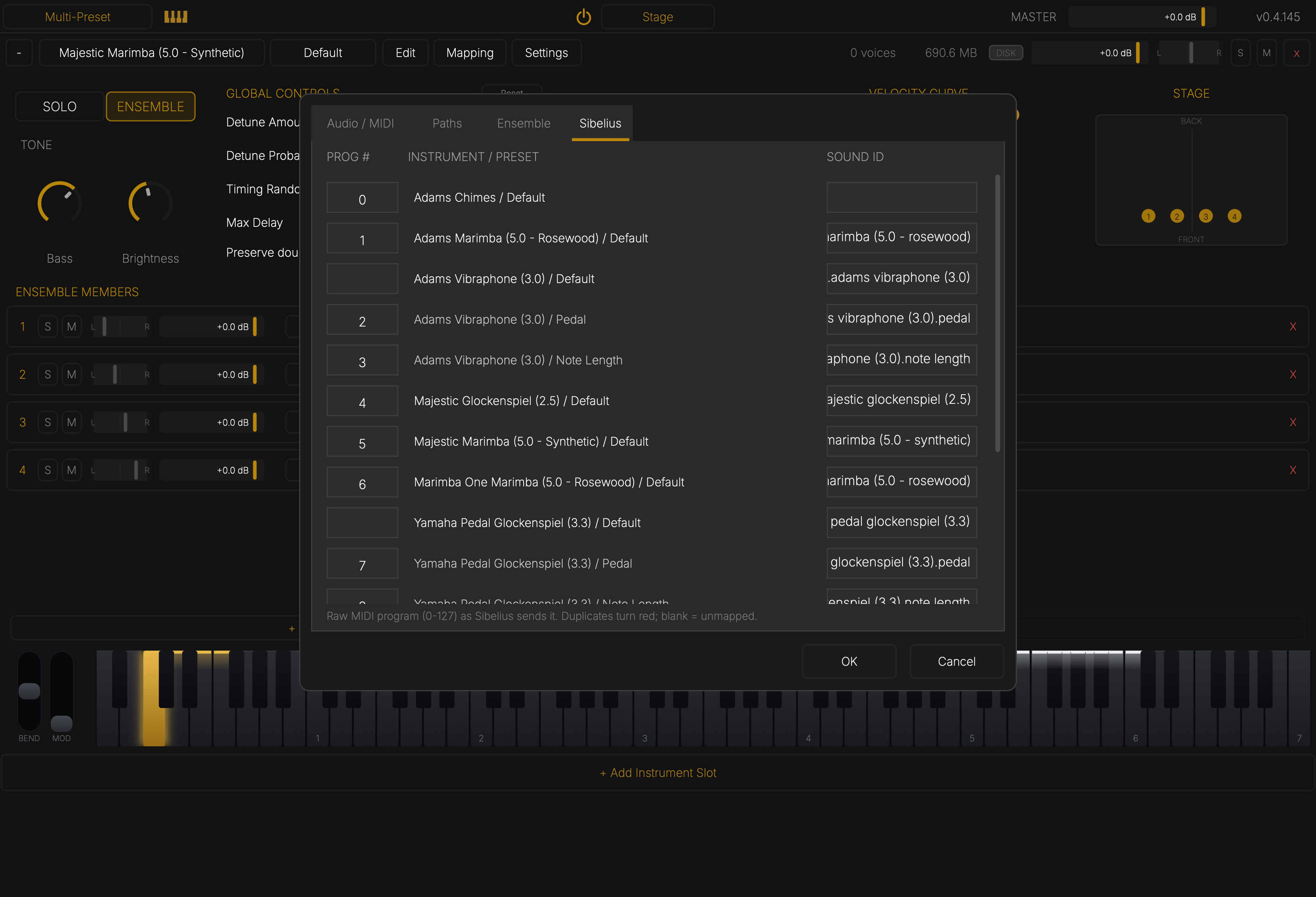 Settings — Sibelius
