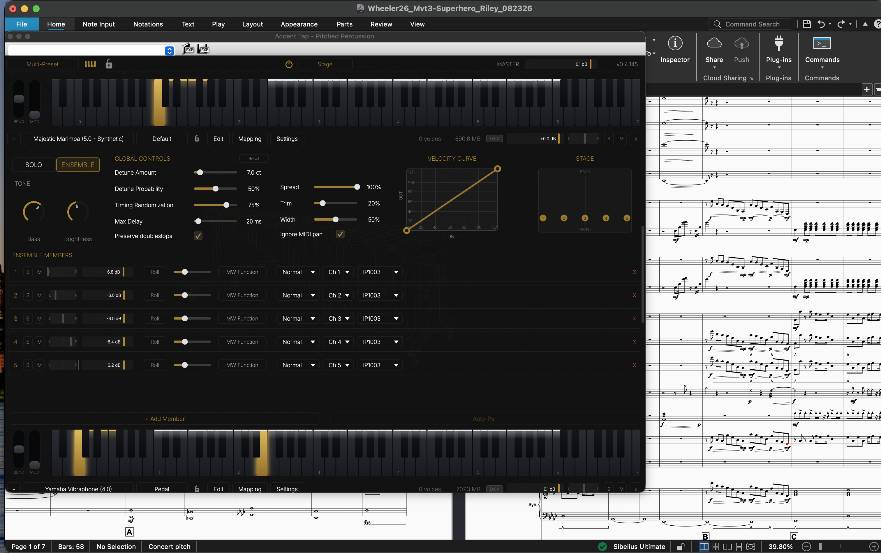 Sibelius with the plugin